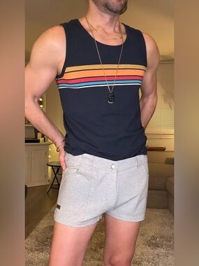 Andrew Christian | Hamptons Capsule Beach Shorts in Light Grey (Medium)